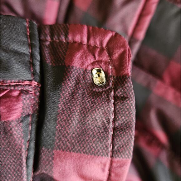 GAP Women's XXL 2X Puffer Vest Buffalo Check Red Black Snaps Gorpcore 48" AS IS - Picture 8 of 8